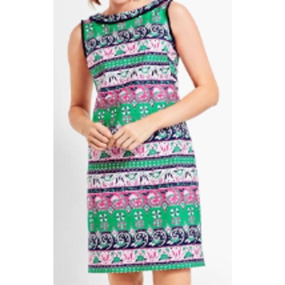 Talbots Woman Vibrant Print Cotton Sleeveless Dress sz 16W - Picture 2 of 4
